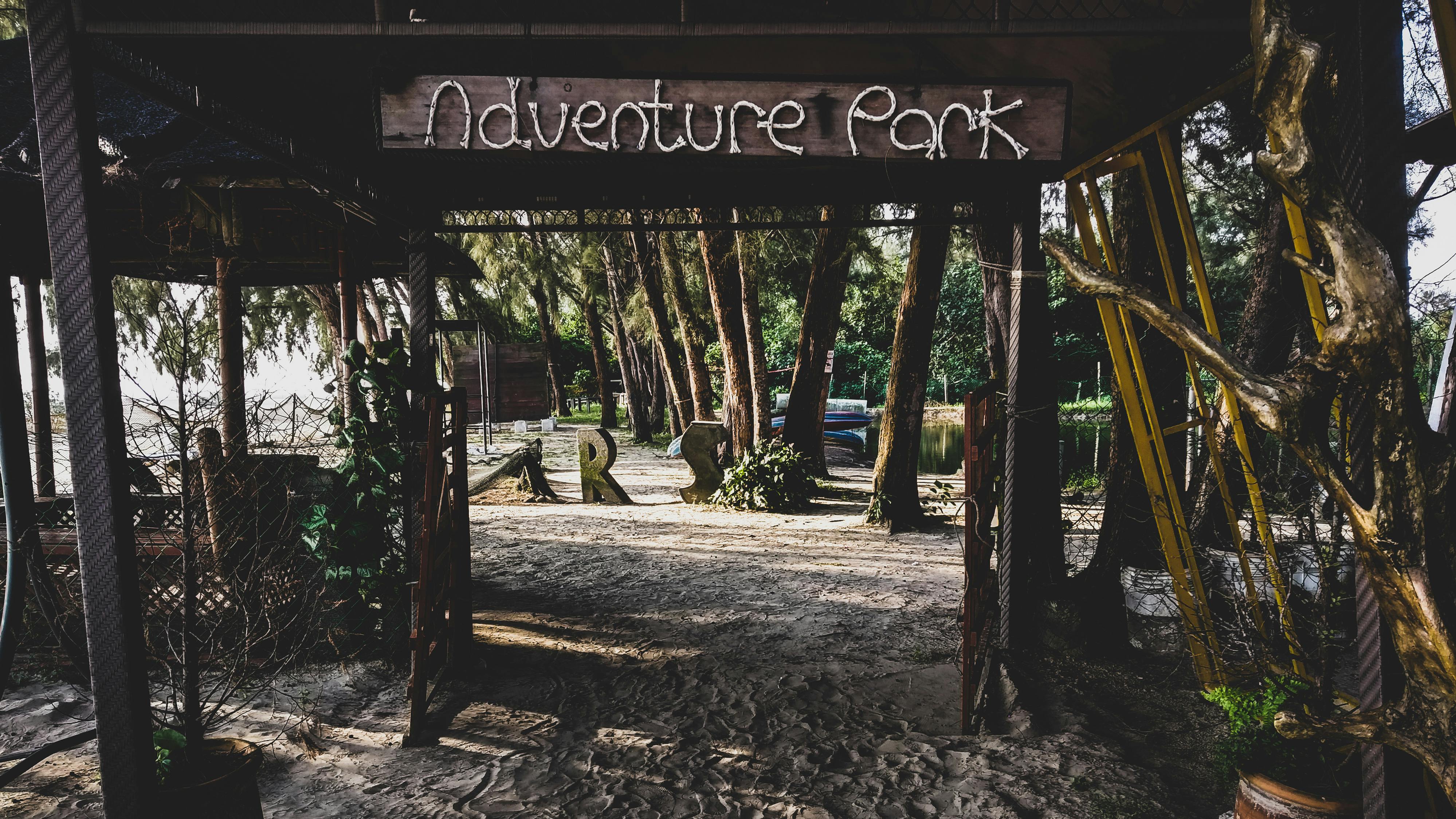 Children playing in adventure park